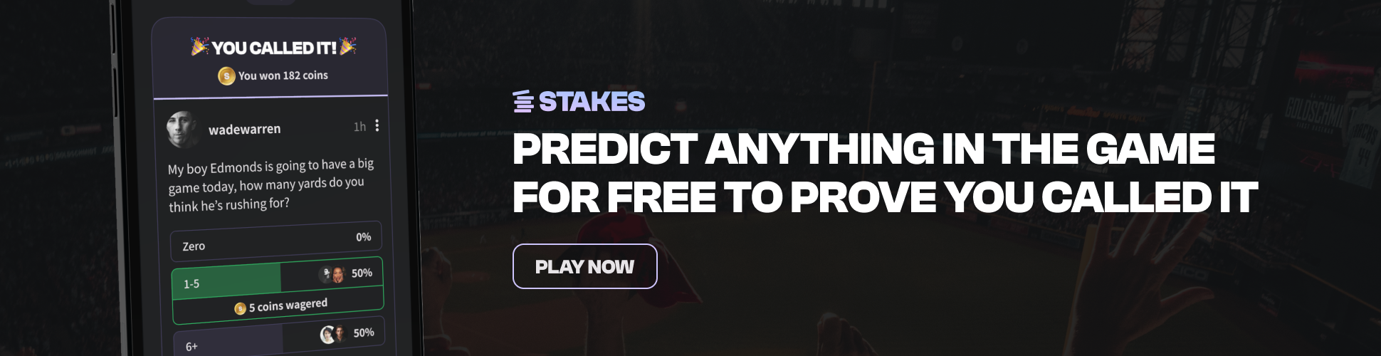 Ad: Stakes: Predict Sports, Win NFTs - Stakes: Social Sports Game